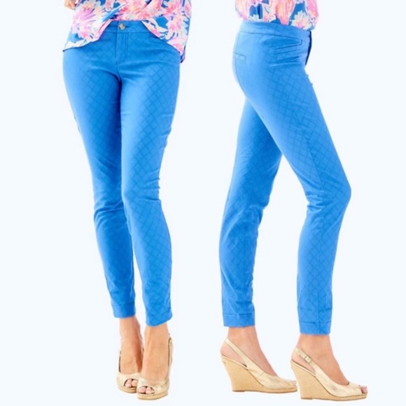 Lilly Pulitzer Kelly Skinny Ankle pant in Bennet blue -size 4 - Picture 1 of 5